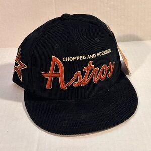 New Mitchell & Ness Houston Astros DJ Screw Chopped Screwed Script Fitted 7 1/2